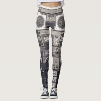Leggings Motif des enregistreurs de cassettes des années 80