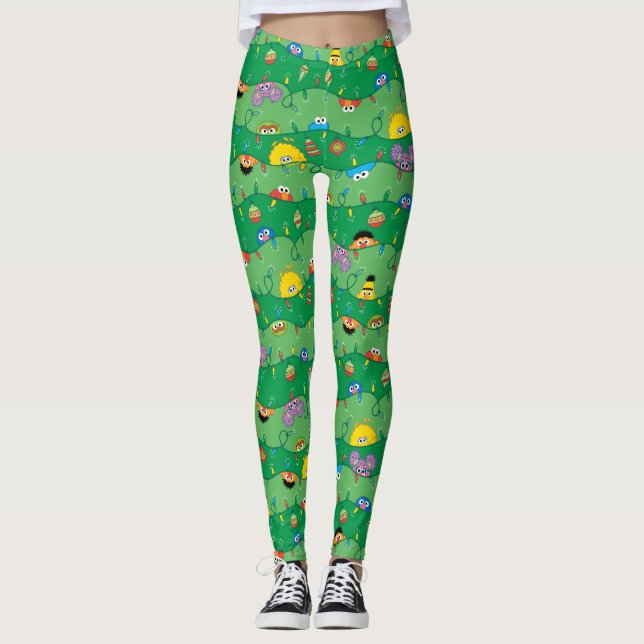 Leggings Motif des lumières de Noël de la rue Sésame (Devant)