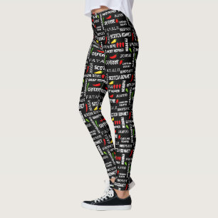 Leggings Motif des noms de poivre chili