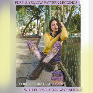 Leggings Motif d'étoile jaune violet