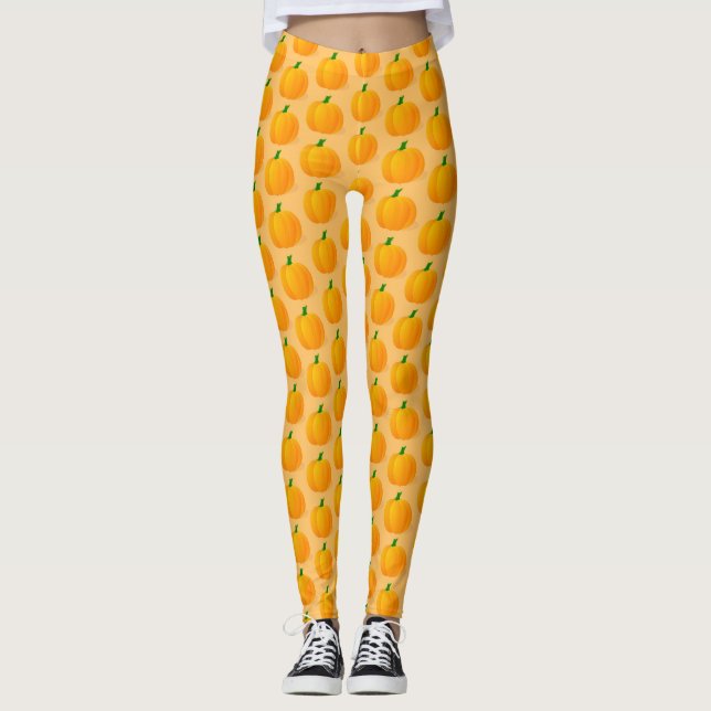 Leggings Motif d'Halloween Citrouille orange (Devant)