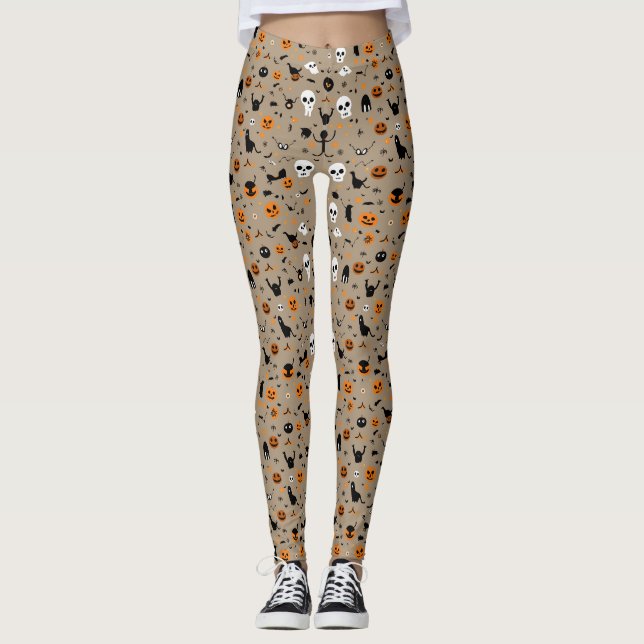 Leggings Motif d'Halloween Éffrayant (Devant)