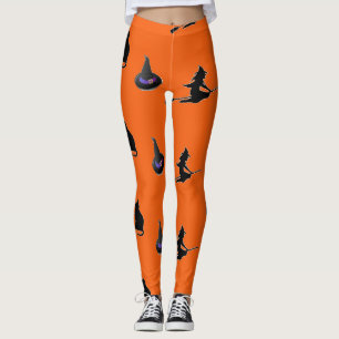 Leggings Motif d'Halloween sur orange