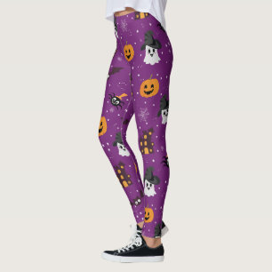 Leggings Motif d'Halloween violet