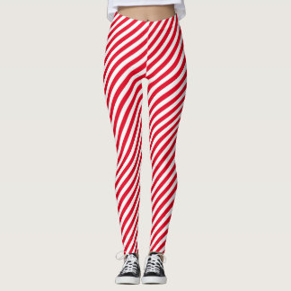 Leggings Motif diagonal de rayure de sucre de canne