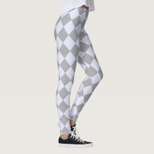 Leggings Motif diamant en gris et lavande
