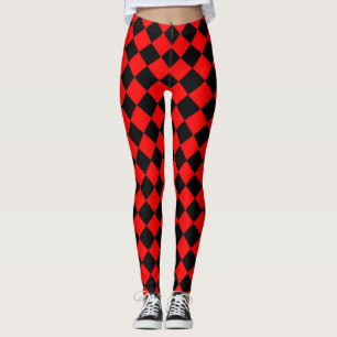 Leggings Motif diamant Red Black Checker