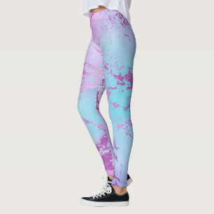 Leggings Motif d'impression aquarelle abstraite couleur mix