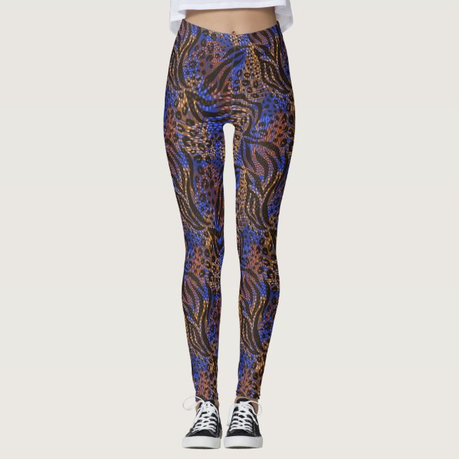 Leggings Motif d'impression Leopard et Zebra (Devant)
