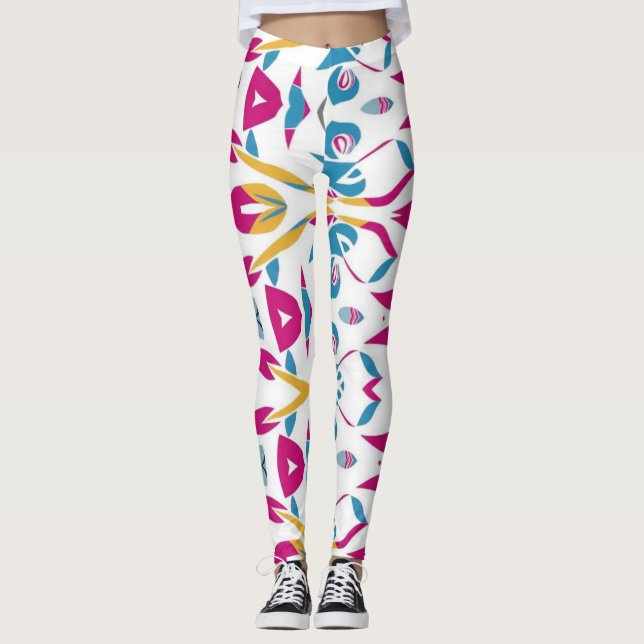 Leggings Motif d'impression multicouleur abstrait (Devant)
