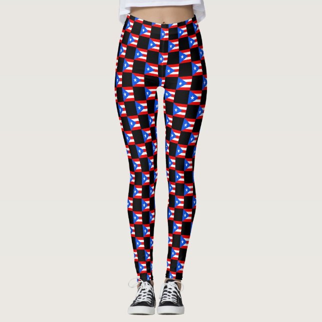 Leggings motif d'indicateur À damiers Porto Rico (Devant)