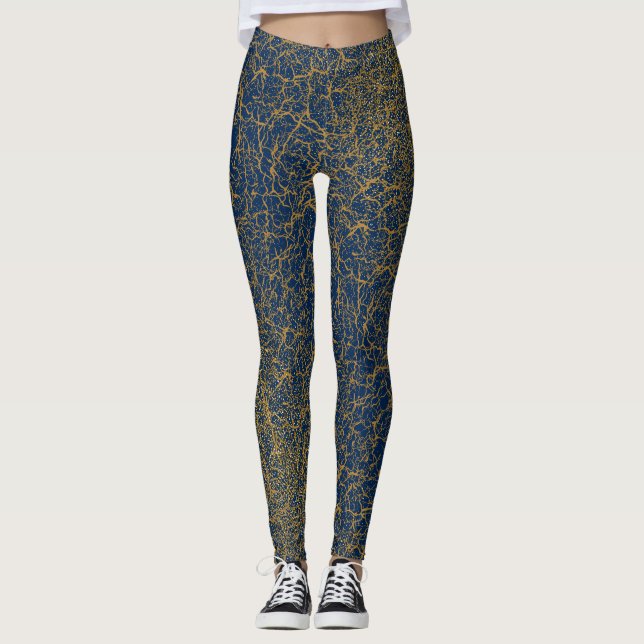 Leggings Motif d'or 09,bw Dblue BG (Devant)