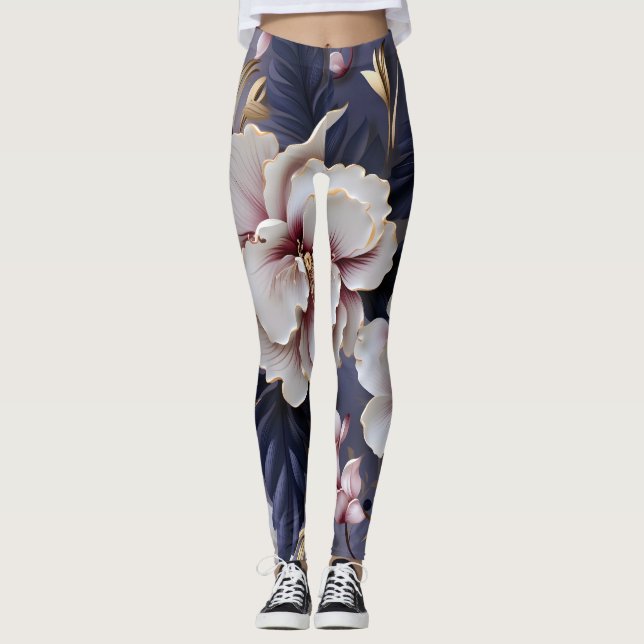 Leggings Motif d'orchidées (Devant)
