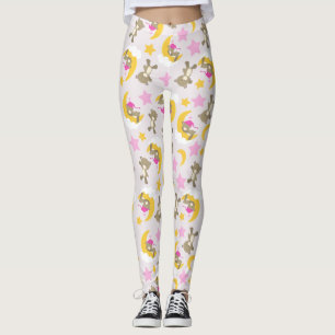 Leggings Motif D'Ours, Nounours, Mignons Ours, Étoiles