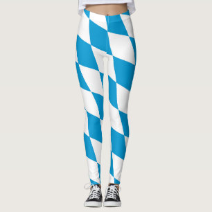 Leggings Motif Drapeau Diamant Bavière bleu et blanc