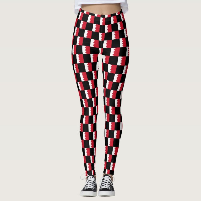 Leggings motif du drapeau À damiers Bahreïn (Devant)