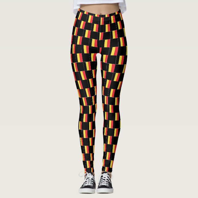 Leggings motif du drapeau À damiers Belgique (Devant)