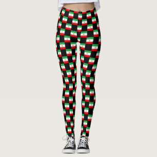 Leggings motif du drapeau À damiers Iran