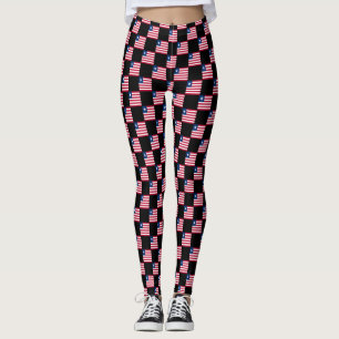 Leggings motif du drapeau À damiers Liberia