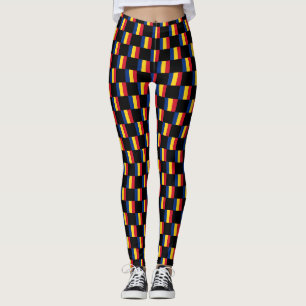 Leggings motif du drapeau À damiers Roumanie