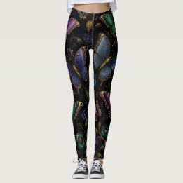 Leggings Motif élégant de papillon sombre