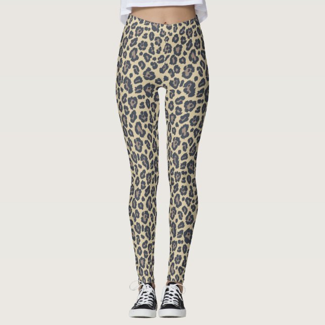 Leggings Motif Empreinte de léopard élégant (Devant)