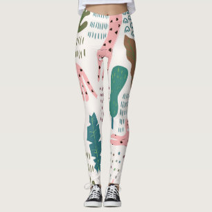 Leggings Motif, empreinte de léopard, vintage.