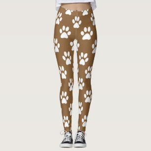 Leggings motif empreinte de patte Brown et blanc
