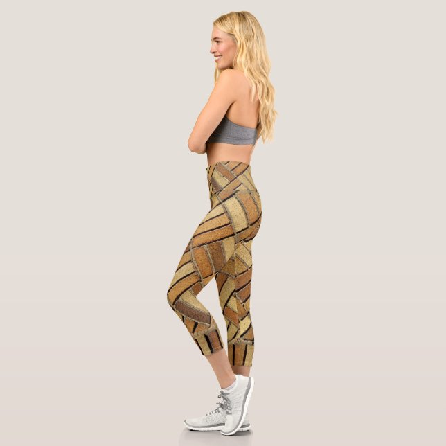 Leggings - Motif en brique jaune (Gauche)