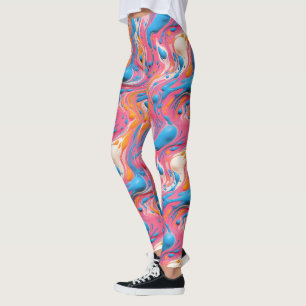 Leggings Motif en carrelage de liquide mignon versé