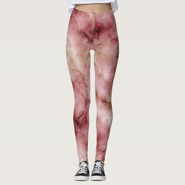 Leggings Motif en marbre épais (Devant)