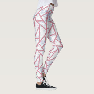 Leggings Motif en mosaïque rose et bleu