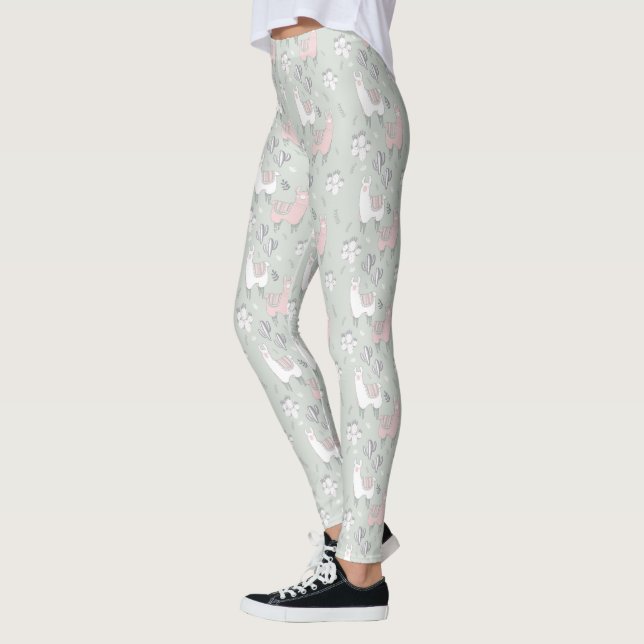 Leggings Motif en pastel de lama (Gauche)