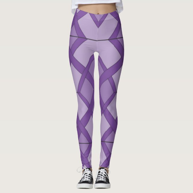 Leggings - Motif en treillis en trois nuances (Devant)