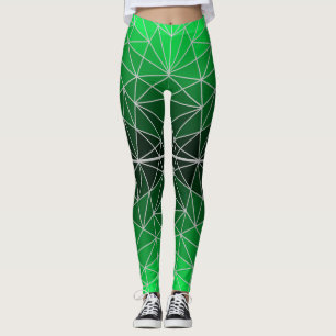 Leggings Motif en verre tendu 02.Green.LGrey Line BG
