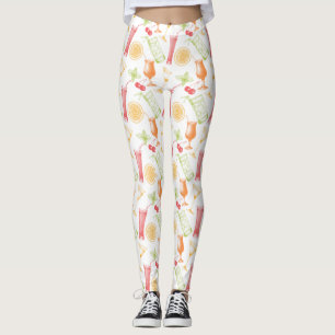 Leggings Motif esquissé de cocktail
