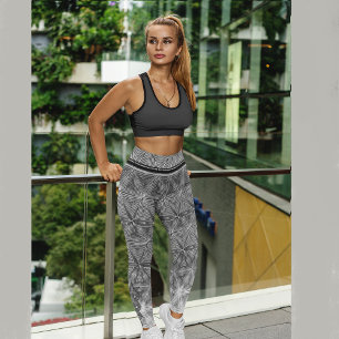Leggings Motif étoile noir et gris