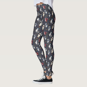 Leggings Motif étoilé renard homme espace cosmique chat