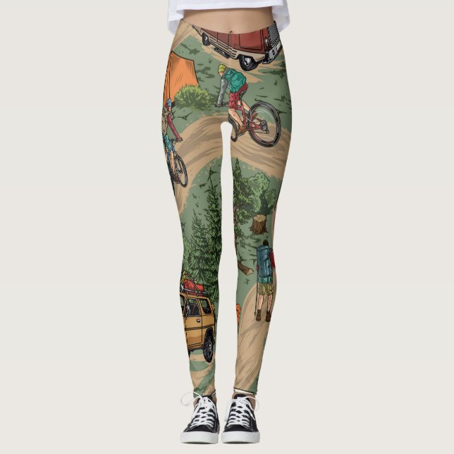 Leggings Motif extérieur vintage : Randonnées, Vélos (Devant)
