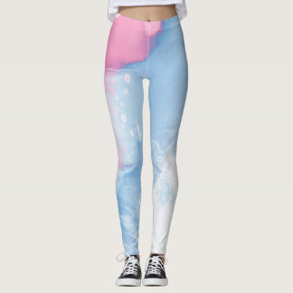 Leggings Motif fantaisiste de fleurs sauvages à l'aquarelle