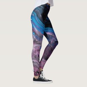 Leggings Motif fantaisiste de fleurs sauvages à l'aquarelle