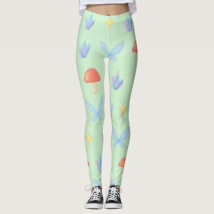 Leggings Motif Fantaisiste Fairycore – Champignons, Cristau