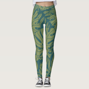 Leggings motif feuille
