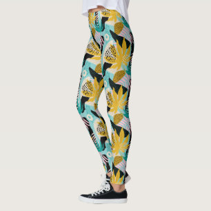 Leggings Motif Feuille de la forêt tropicale tropicale
