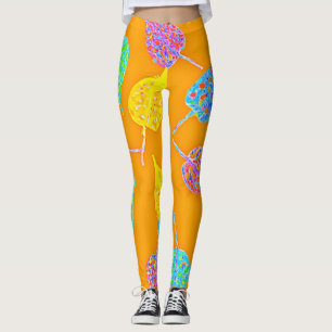 Leggings Motif feuille rétro