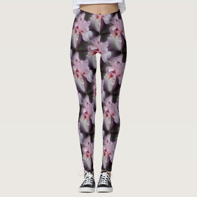 Leggings Motif Fleur Iris Pink (Devant)
