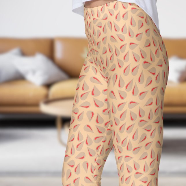 Leggings Motif Flick Peach moderne (Modern Peach Flick Pattern Leggings)