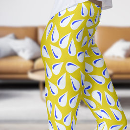 Leggings Motif Flickr moderne jaune et bleu
