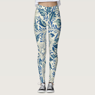 Leggings Motif Floral bleu Antique Design asiatique