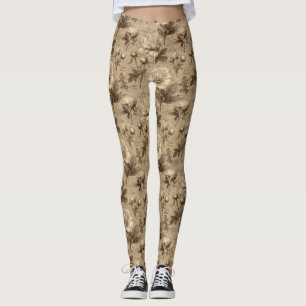Leggings Motif floral botanique vintage (1)